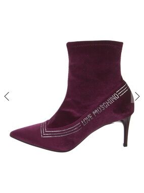 Love Moschino burgundy velvet sock booties  - NEW!